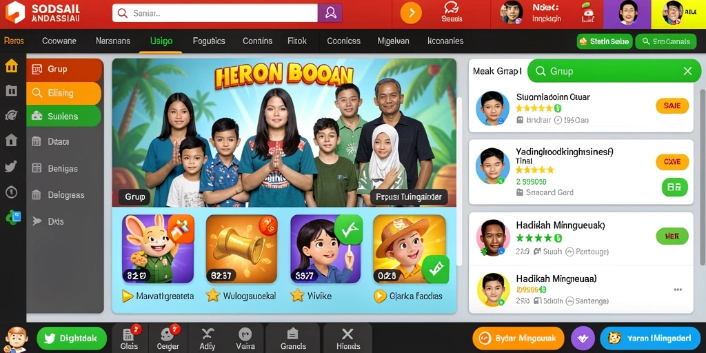 Tampilan menu dengan berbagai tema slot yang tersedia.